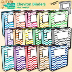Chevron Binder Clip Art: School Supply Graphics {Glitter Meets Glue}
