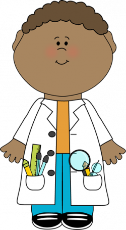 Child Scientist Clip Art Image - child scientist wearing a lab coat ...