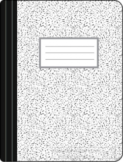 Paper clipart composition notebook - Pencil and in color paper ...