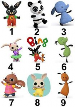 Bing Characters Large Sticky White Paper Stickers Labels NEW | eBay