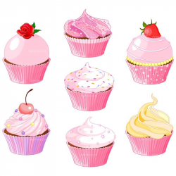 Cupcake for Valentines day against a white background. Description ...