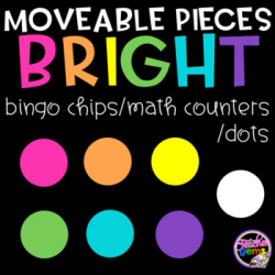 Moveable Pieces Math Counters/ Bingo Chips /Dots Clipart by Teacher Gems
