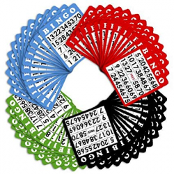 Amazon.com: 100 Bingo Cards in Mixed Colors by Royal Bingo Supplies ...