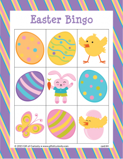 Easter Bingo - Gift of Curiosity