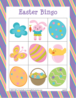 Easter Bingo - Gift of Curiosity