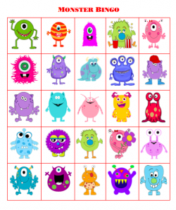 Free Printable Monster Bingo - Grandma Ideas