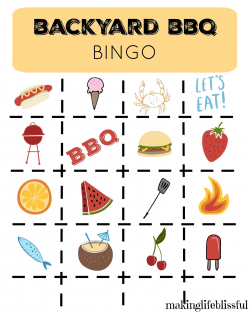 Printable BBQ Picnic Bingo and Invites | Making Life Blissful