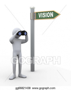 Clip Art - 3d man with binocular vision. Stock Illustration ...