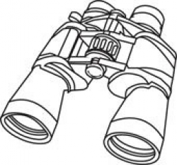 Looking Through Binoculars Clipart Black And White - Kind Of Letters