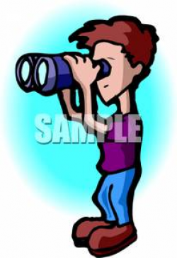 Clipart Picture: A Boy Looking Through Binoculars