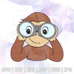 Curious George with the binocular SVG DXF Png Layered Cut File ...