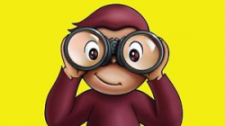 CURIOUS GEORGE BINOCULARS BIRTHDAY Party Frosting Cake Topper 1/4 ...