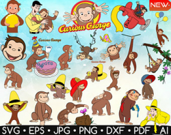 Curious george svg | Etsy