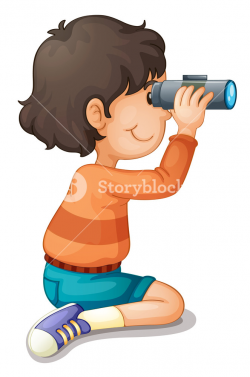 Illustration of a boy using binoculars Royalty-Free Stock Image ...