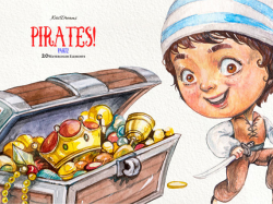 Pirates Clipart 2 Watercolor Pirate Clipart Pirate Parrot