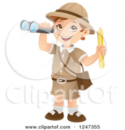 Cartoon Boy And Girl Explorer Clipart