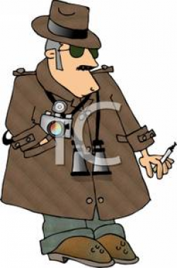 A Spy with a Camera and Binoculars Clipart Picture