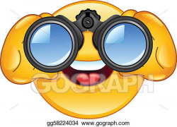 Vector Stock - Binoculars emoticon. Stock Clip Art gg58224034 - GoGraph