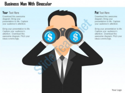 Business Man With Binocular Powerpoint Template | PowerPoint Slide ...