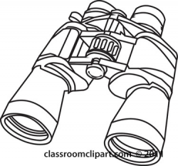 Objects Clipart- binoculars-outline-1111 - Classroom Clipart
