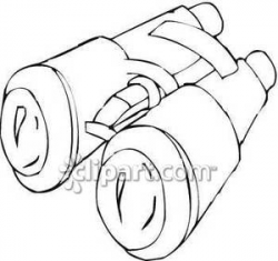 Outline of Binoculars - Royalty Free Clipart Picture