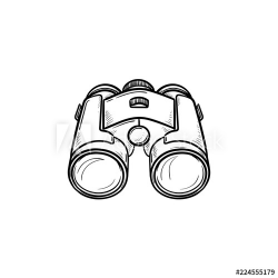 Binoculars hand drawn outline doodle icon. Optical and spy ...