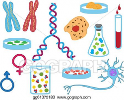 EPS Vector - Illustration of biology icons. Stock Clipart ...