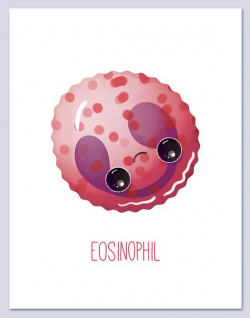 Eosinophil / White Blood Cells / Wall art print / biology / | Art ...
