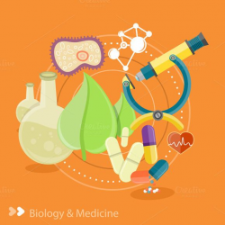 Biology and Medicine by robuart on Creative Market | Flat ...