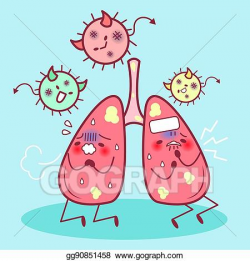 Vector Stock - Lung feel uncomfortable with sick. Clipart ...