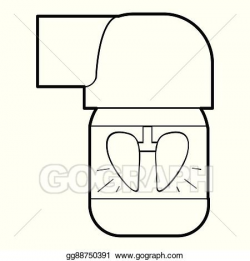 Vector Stock - Inhaler for lung icon, outline style. Clipart ...