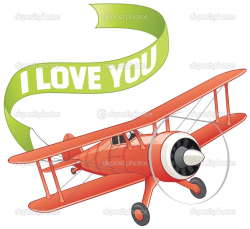 Cartoon Airplane with Banner | Vector plane bearing banner with ...