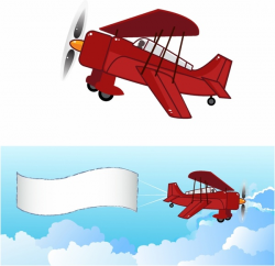 Biplane with banner Free vector in Adobe Illustrator ai ( .AI ...