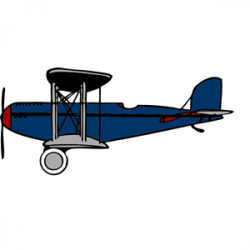Blue biplane with red wings clipart, cliparts of Blue biplane with ...
