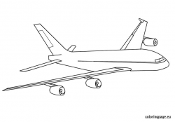 Airplane flying in sky coloring page | Airplane Coloring Pages ...