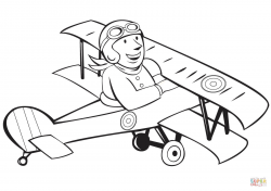WW1 French Pilot on Biplane coloring page | Free Printable Coloring ...