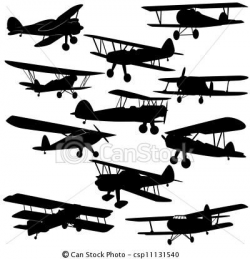 EPS Vector of Vintage aircraft - The contours of old aircraft and ...