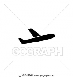 Vector Art - Simple plane sign back isolated icon. Clipart ...