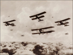 A flight of bombing planes, 1st Australian Flying Corps, Palestine ...