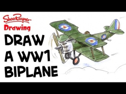 How to Draw a WWI Biplane - Sopwith Camel Pup - YouTube