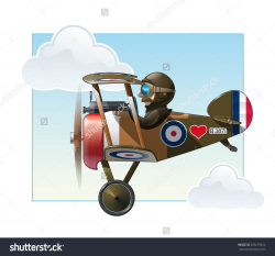 Vector cartoon illustration of the British WWI fighter ...