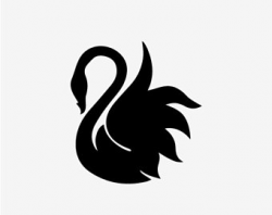 Swan SVG and DXF PNG File Black Swan Hand Drawn Doodle