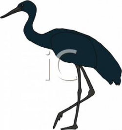 A Colorful Cartoon of a Crane - Royalty Free Clipart Picture