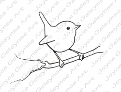 Digital Stamp: Clip Art Little Bird Wren Commercial Use