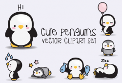 Premium Vector Clipart Kawaii Penguins Cute Penguins