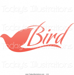 Clipart of a Pretty Pink Flying Dove Bird Logo by elena - #212