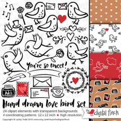 snail mail love birds clip art images - bird clipart with ...