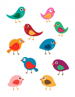 10 Birds Clipart, Cute Digital Bird Clipart, Animal Clip Art ...