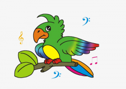 Rainbow Birds On Branches, Rainbow Bird, Sing A Song, Note PNG Image ...