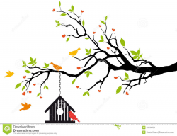 Silhouette Tree With Birds at GetDrawings.com | Free for personal ...